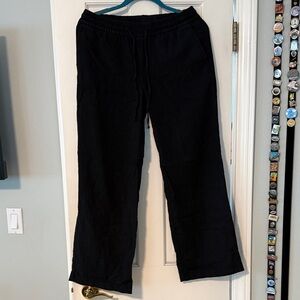 Old Navy linen-blend Black Wide-Leg Drawstring Pants